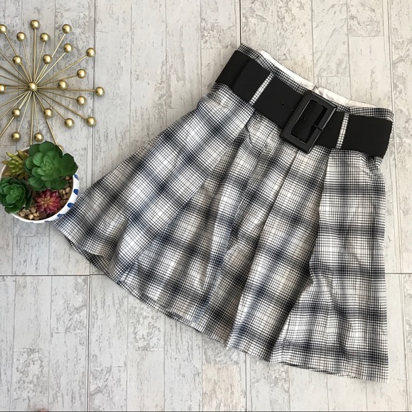 The Limited Dresses & Skirts - The Limited belted plaid pleated a line skirt